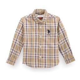 U.S. Polo Assn. Kids Boys Classic Tartan Checked Button Down Collar Twill Cotton Shirt-image-54