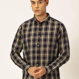 Provogue Classic Slim Fit Tartan Checks Pure Cotton Twill Casual Shirt-image-66
