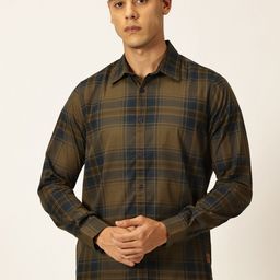 Provogue Classic Slim Fit Tartan Checks Pure Cotton Casual Shirt-image-14