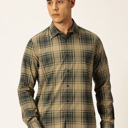 Provogue Classic Slim Fit Tartan Checks Pure Cotton Casual Shirt-image-55