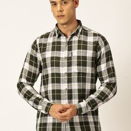 Provogue Classic Slim Fit Tartan Checks Pure Cotton Twill Casual Shirt-image-53