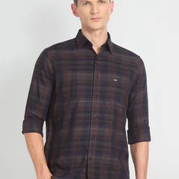 Arrow Sport Tartan Checked Slim Fit Cotton Casual Shirt-picture-15