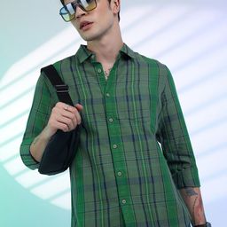 HIGHLANDER Slim Fit Tartan Checked Casual Shirt-image-85
