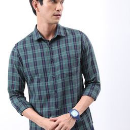 HIGHLANDER Slim Fit Tartan Checked Casual Shirt-image-36