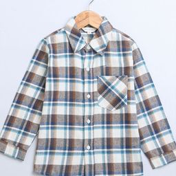 Sweetlime By AS Boys Standard Fit Tartan Checked Spread Collar Cotton Casual Shirt-image-74