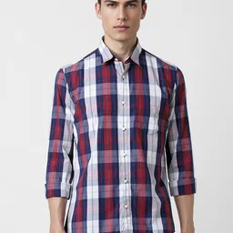 Van Heusen Sport Men Slim Fit Checked Opaque Cotton Casual Shirt-image-49