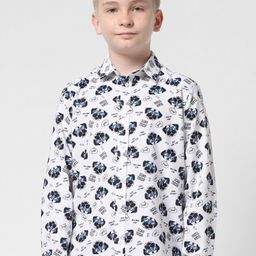 Jack & Jones Junior Boys Slim Fit Conversational Printed Pure Cotton Casual Shirt-picture-11