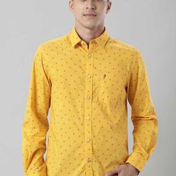 Indian Terrain Chiseled Slim Fit Micro Ditsy Printed Pure Cotton Casual Shirt-image-70