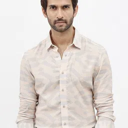 RARE RABBIT Comfort Striped Spread Collar Long Sleeves Cotton Casual Shirt-image-46