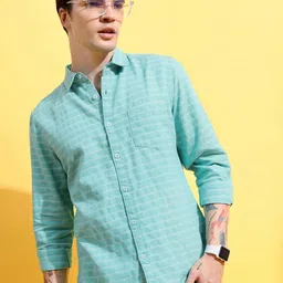 KETCH Horizontal Striped Slim Fit Casual Shirt-image-81