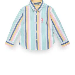 U.S. Polo Assn. Kids Boys Classic Striped Casual Pure Cotton Shirt-image-107