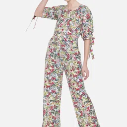 ALL WAYS YOU Floral Printed Square Neck Basic Jumpsuit-4