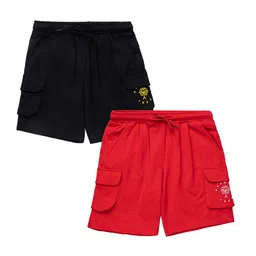 Growing Tree Unisex Kids Pack of 2 Organic Cotton Antimicrobial Cargo Shorts-image-44