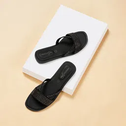 Forever Glam by Pantaloons Embellished Open Toe Flats-image-71