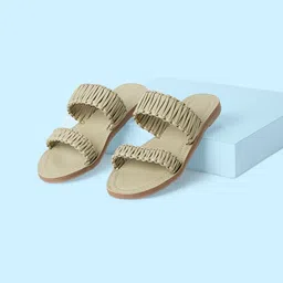Forever Glam by Pantaloons Woven Design Open Toe Flats-image-3