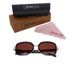 Peter Jones Eyewear Women Square Sunglasses with UV Protected Lens RD007BW_S-40