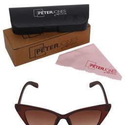 Peter Jones Eyewear Unisex Cateye Sunglasses with UV Protected Lens 13024BW_S-16