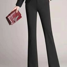 Next One Women Relaxed Straight Leg Flared High-Rise Easy Wash Bootcut Trousers-picture-47