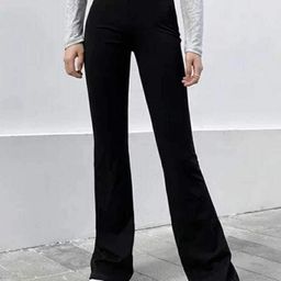 Next One Women Relaxed Straight Leg Flared High-Rise Easy Wash Bootcut Trousers-picture-16