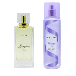 KELYN Women Luxury Gorgeous Gold Eau De Parfum - 100ml & Vintage Body Mist - 200ml-image-14