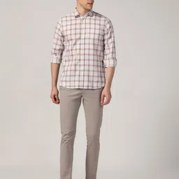 Blackberrys Spread Collar Long Sleeves Slim Fit Cotton Checked Casual Shirt-image-67