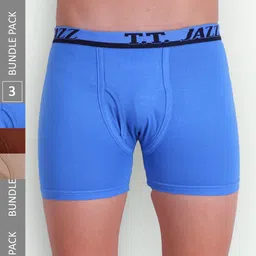T.T. Men Jazz Top Elastic Pack Of 3 Pure Cotton Trunks JAZ_FL_TE_P3_RDB_105-5