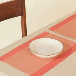 Fabindia Coral & Beige 6 Pieces Kislay Cotton Table Placemats-32
