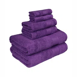 MYTRIDENT Purple 6 Pieces Pure Cotton 500 GSM Towel Set-16