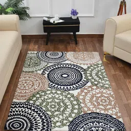 PRESTO Green & White Geometric Printed No Shredding Carpet image 1