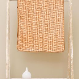 Ariana Beige & Orange Geometric-Print Superior High Absorbent 400 GSM Bath Towel-34