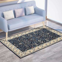 PRESTO Blue & Beige Ethnic Printed Anti-Skid Carpet-40