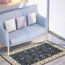 PRESTO Navy Blue Ethnic Motifs Anti-Skid Carpet-51