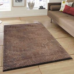 PRESTO Brown Abstract Rectangular Floor Carpet-27
