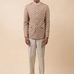 Tasva Men Rust Printed Blazers-picture-16