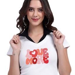 TABADTOD Typography Printed Rib Boxy Top With Collar-18