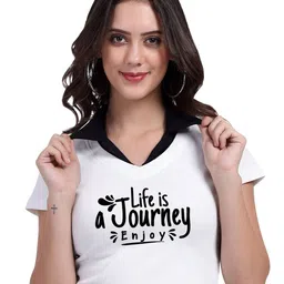 TABADTOD Shirt Collar Printed Top-33
