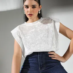 SHOWOFF Women Extended Sleeves Velvet Boxy Top-picture-53