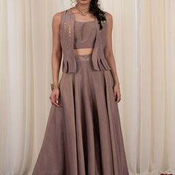 RIRASA Katak Shoulder Straps Party Crop Top With Skirt & Jacket-image-25