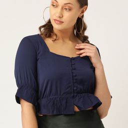 Trend Arrest Sweetheart Neck Blouson Crop Top-image-76
