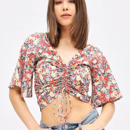 Harpa Floral Printed V-Neck Crop Top-image-24