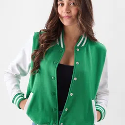 The Souled Store Stand Collar Lightweight Pure Cotton Bomber Jacket-picture-42