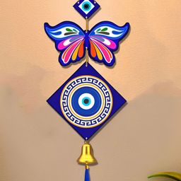 Home Delight Blue & Pink Printed Wooden Wall Hanging-image-16