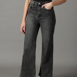 SHOWOFF Women Wide Leg High-Rise Light Fade Acid Wash Stretchable Jeans-image-63