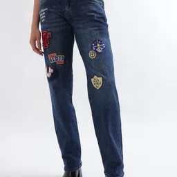 True Religion Women Sn Ricki Relax Straight Fit Blue Mid Rise Jeans-picture-42