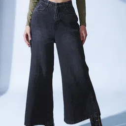 STREET 9 Women Smart Flared High-Rise Highly Distressed Light Fade Jeans-image-18