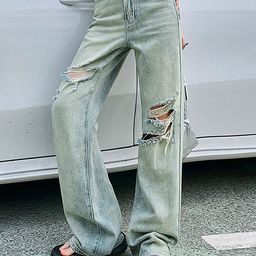 LULU & SKY Women Straight Fit High-Rise Mildly Distressed Light Fade Jeans-picture-45