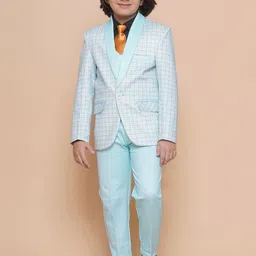 Aj DEZInES Boys Checked Single-Breasted 5 Piece Suit-image-53