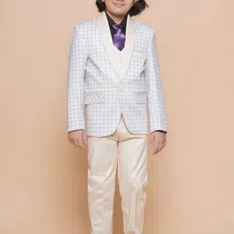 Aj DEZInES Boys Checked Single-Breasted 5-Piece Party Suit-picture-18