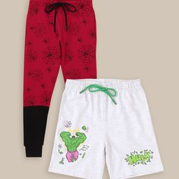 Kids Ville Boys Pack Of 2 Avengers Printed Shorts With Joggers-9