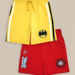 Kids Ville Boys Pack of 2 Dc Comics Printed Mid-Rise Shorts-26